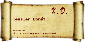 Kessler Donát névjegykártya